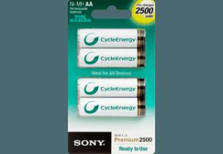 SONY Nickel-Metallhydrid Akkus, 4er Blister AA Mignon, Multi Use Premium, 2500 mAh Akku AA Mignon, SONY, Nickel-Metallhydrid, Akkus, 4er, Blister, AA, Mignon, Multi, Use, Premium, 2500, mAh, Akku, AA, Mignon