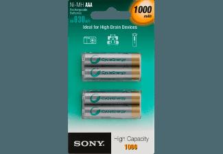 SONY Nickel-Metallhydrid Akkus, 4er Blister AAA Micro, Ni-MH, 1,2 V, High Capacity, 1000 mAh Akku AAA Micro, Ni-MH, SONY, Nickel-Metallhydrid, Akkus, 4er, Blister, AAA, Micro, Ni-MH, 1,2, V, High, Capacity, 1000, mAh, Akku, AAA, Micro, Ni-MH