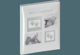 WALTHER TB-172 Little Foot Baby-Tagebuch, ( aus Einband mit Silberprägung, Farbe: Weiß)