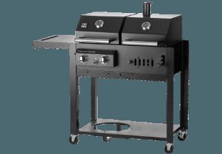 CHEF CENTRE GMBH T30 Twin Kombigrill: Gas und Holzkohlegrill, optional mit Smoker