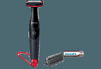 PHILIPS BG105/10 Bodygroom Series 1000 Haarschneider Schwarz/Rot (Batteriebetrieb)