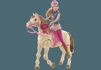 BARBIE CMP27 Reitpferd und Barbie Puppe Braun, Pink