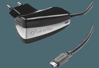 CELLULAR LINE 2.1 A Micro USB Ladegerät, 10 W, schwarz-silber Ladegerät, Netzteil mit Ladefunktion