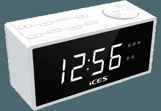 ICES ICR-240 Uhrenradio (PLL Tuner, UKW, Weiß)