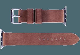 MONOWEAR Lederarmband polierter Adapter 38mm Braun (Wechselarmband)