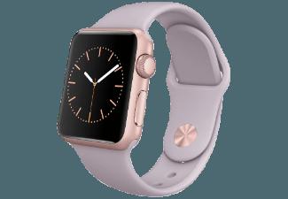 APPLE Watch 38 mm Aluminium mit Sportband (MLCH2FD/A) Rosegold/Lavender (Smart Watch)