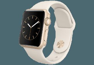 APPLE Watch 38 mm Aluminium mit Sportband (MLCJ2FD/A) Gold/Antique Weiß (Smart Watch)