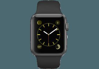 APPLE Watch 38mm Aluminiumgehäuse mit Sportband (MJ2X2FD/A) Grau/Schwarz (Smart Watch)