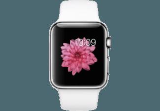 APPLE Watch 38mm Edelstahlgehäuse mit Sportband (MJ302FD/A) Weiß (Smart Watch)