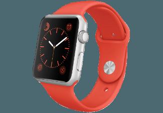 APPLE Watch 42 mm Aluminiumgehäuse mit Sportarmband (MLC42FD/A) Orange/Silber (Smart Watch)