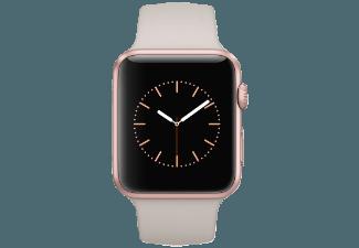 APPLE Watch 42 mm Aluminiumgehäuse mit Sportarmband (MLC62FD/A) Rose Gold/Stone (Smart Watch)