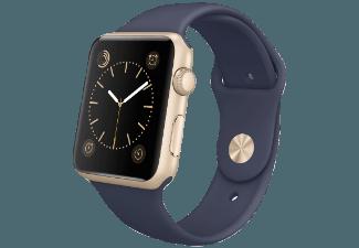 APPLE Watch 42 mm Aluminiumgehäuse mit Sportarmband (MLC72FD/A) Gold/Midnight Blau (Smart Watch)