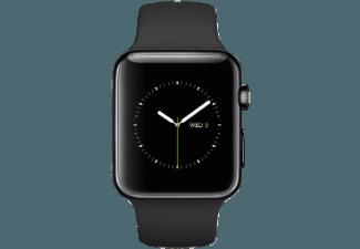 APPLE Watch 42 mm Edelstahlgehäuse mit Sportarmband (MLC82FD/A) Space Schwarz (Smart Watch)