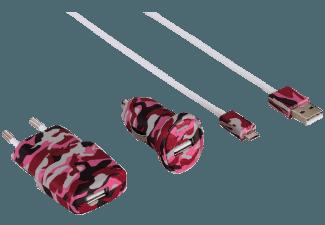 HAMA 138224 3-teiliges Ladeset camouflage pink