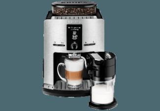 KRUPS EA 829 D Latt' Espresso One-Touch Kaffeevollautomat (Integriertes, verstellbares Metall-Kegelmahlwerk, 1.8 Liter, Aluminium/Schwarz)