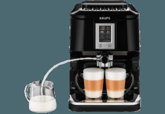 KRUPS EA8808 One-Touch-Cappuccino Kaffeevollautomat (Integriertes, verstellbares Metall-Kegelmahlwerk, 1.8 Liter, Schwarz/Edelstahl)