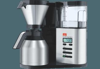 MELITTA 1012-06 Aroma Elegance Therm DeLuxe Kaffeemaschine Edelstahl/Schwarz (Doppelwandige, unzerbrechliche Edelstahl-Thermkanne mit Ein-Hand-Bedienu