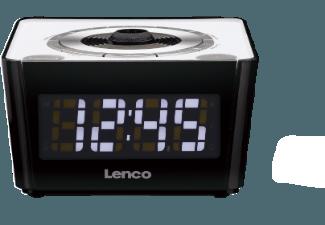 LENCO CR-16 Uhrenradio (PLL FM Radio, FM, UKW, Schwarz/Weiß)