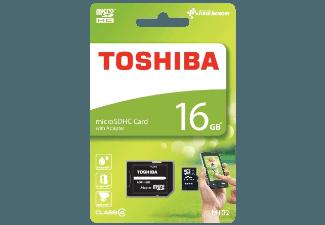 TOSHIBA THN-M102K0160M2 M102 CL4 Micro-SD mit SD Adapter 16 GB, TOSHIBA, THN-M102K0160M2, M102, CL4, Micro-SD, SD, Adapter, 16, GB