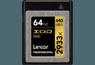 LEXAR Professional XQD, 64 GB, 2933x, bis zu 440 Mbit/s, LEXAR, Professional, XQD, 64, GB, 2933x, bis, 440, Mbit/s