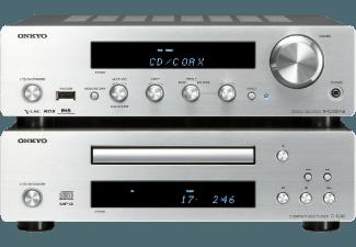 ONKYO PHA-1045 DAB Kompaktanlage (iPod Steuerung, CD, CD-R, CD-RW, MP3-, WMA-Formaten, Silber)