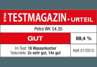 PETRA WK 54.35 Wasserkocher Silber/Schwarz (1850-2200 Watt, 1.7 Liter)