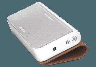 SANGEAN BluPad BTS-102 Tragbarer Bluetooth-Stereolautsprecher Silber/Braun