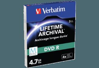 VERBATIM M-DISC DVD-R, 4.7GB, 4x, 3er Slimcase Pack M-DISC DVD-R, VERBATIM, M-DISC, DVD-R, 4.7GB, 4x, 3er, Slimcase, Pack, M-DISC, DVD-R